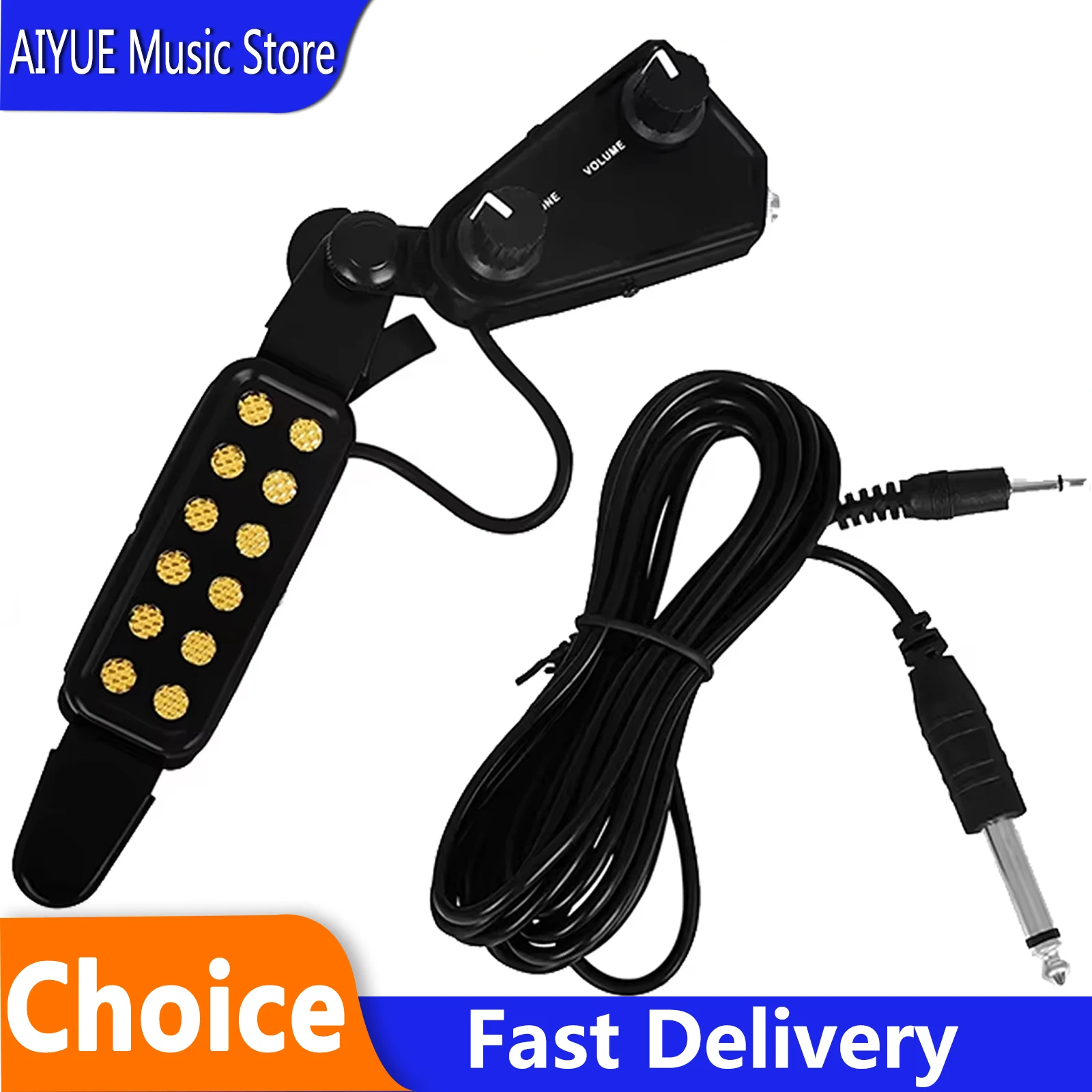 Guitar Pickup Acoustic Guitar Sound Hole Pickup Magnetic Transducer With Audio Cable Guitar Instrument Accessories Parts