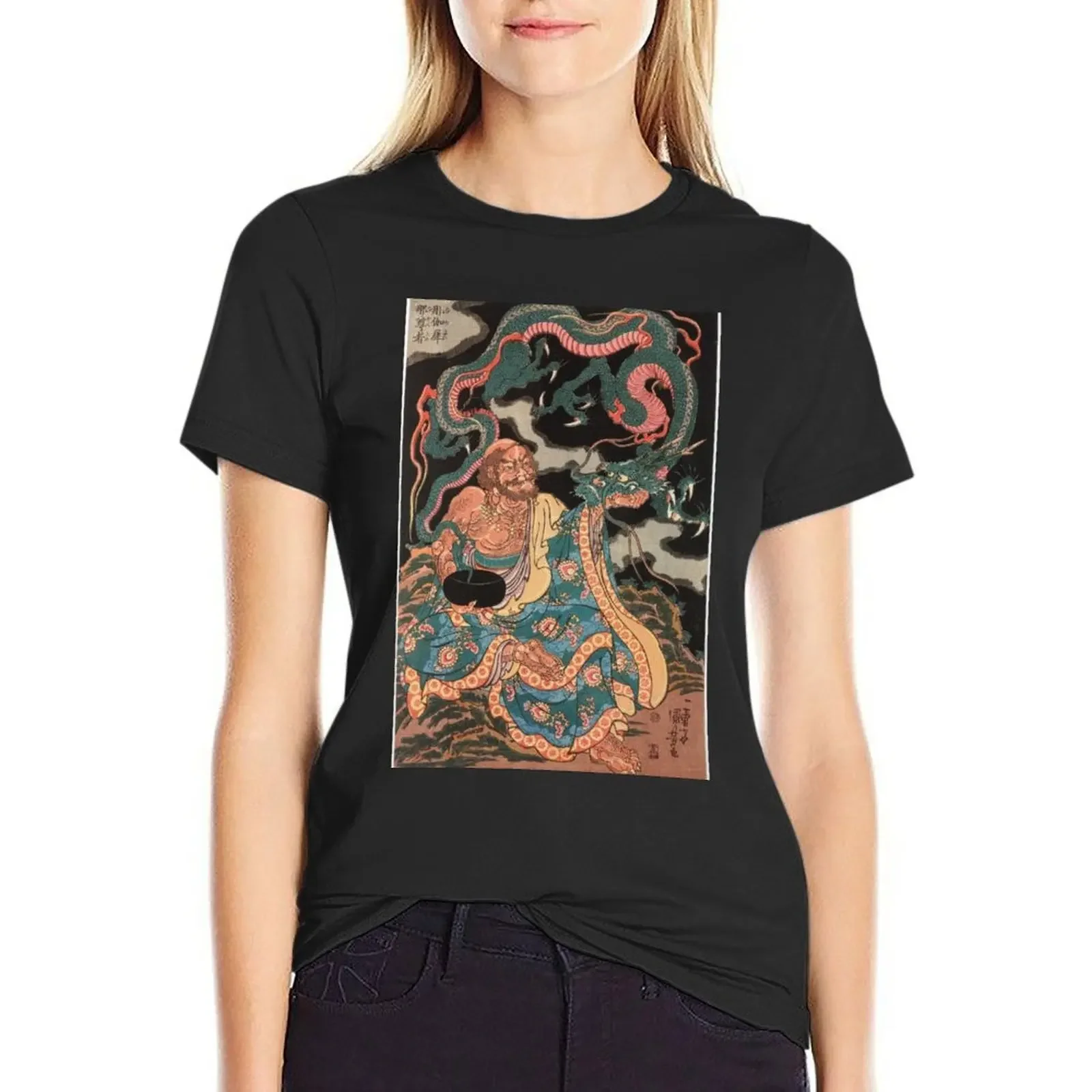 

Classic Japanese Legendary Warrior Dragon Japan Art T-Shirt Short sleeve tee heavyweights Women's t-shirt