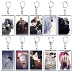 Korean Manga BL Manwha Roses and Champagne Keychain for Accessories Bag Yaoi Zheng Yiyuan Key Chain Keyring Jewelry Fans Gift