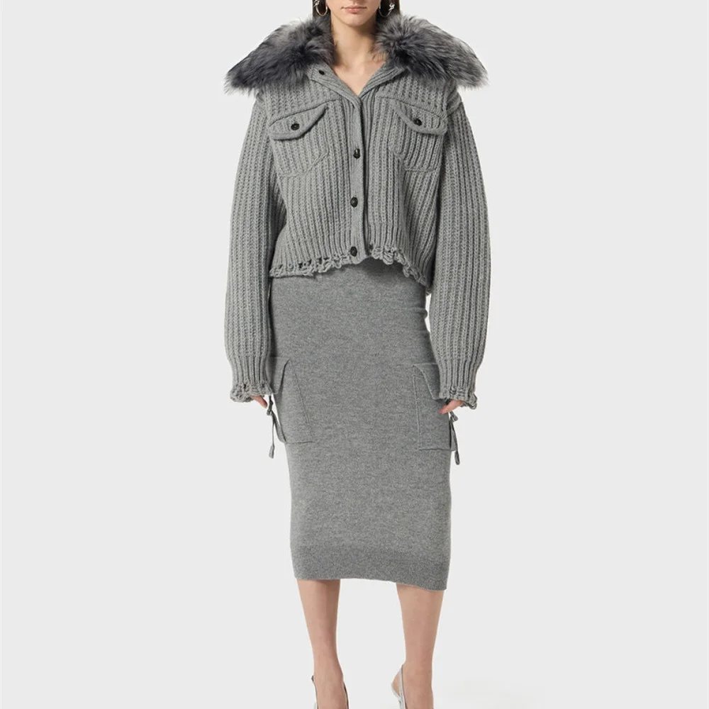 

2025 Women's Winter Fur Coat Fur Collar Single-Breasted Casual Women's Jacket y2k New Fashion High-Quality Versatile Coat bra