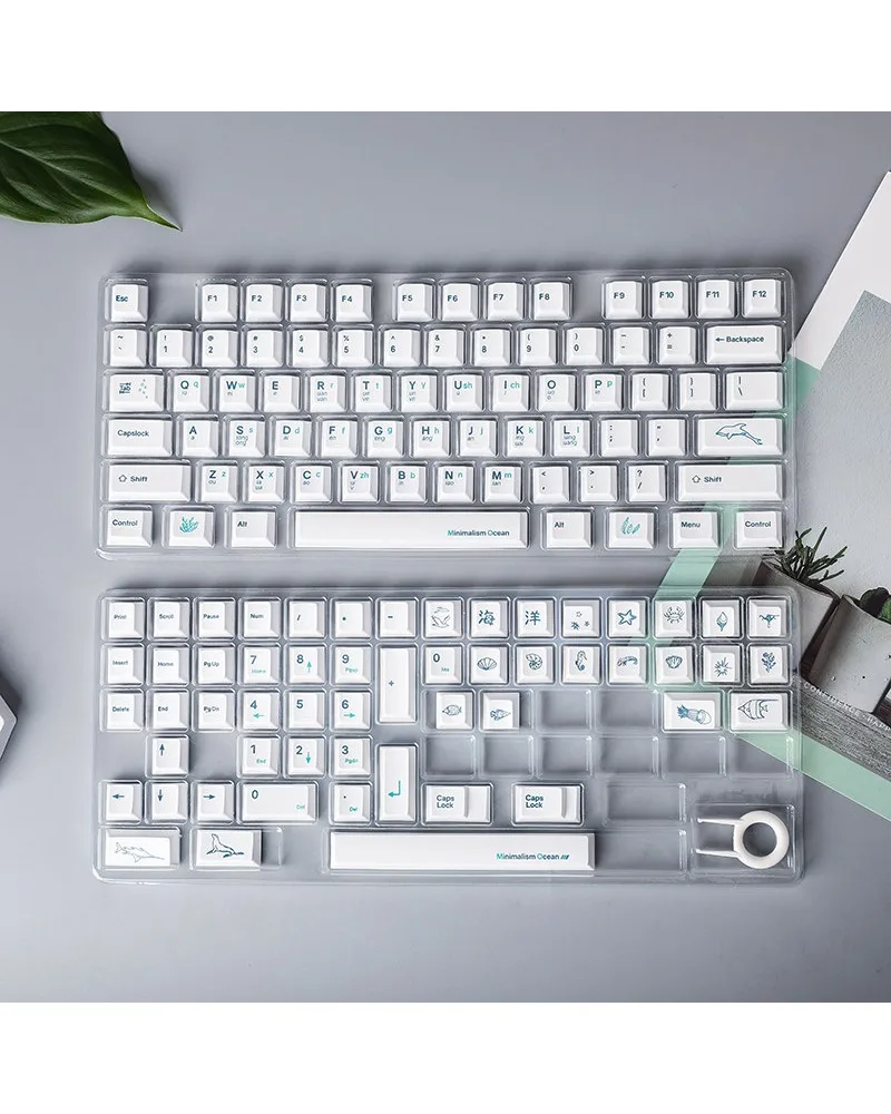 

Ocean double-pin PBT sublimation keycap original height opaque adaptation 61/64/68/84