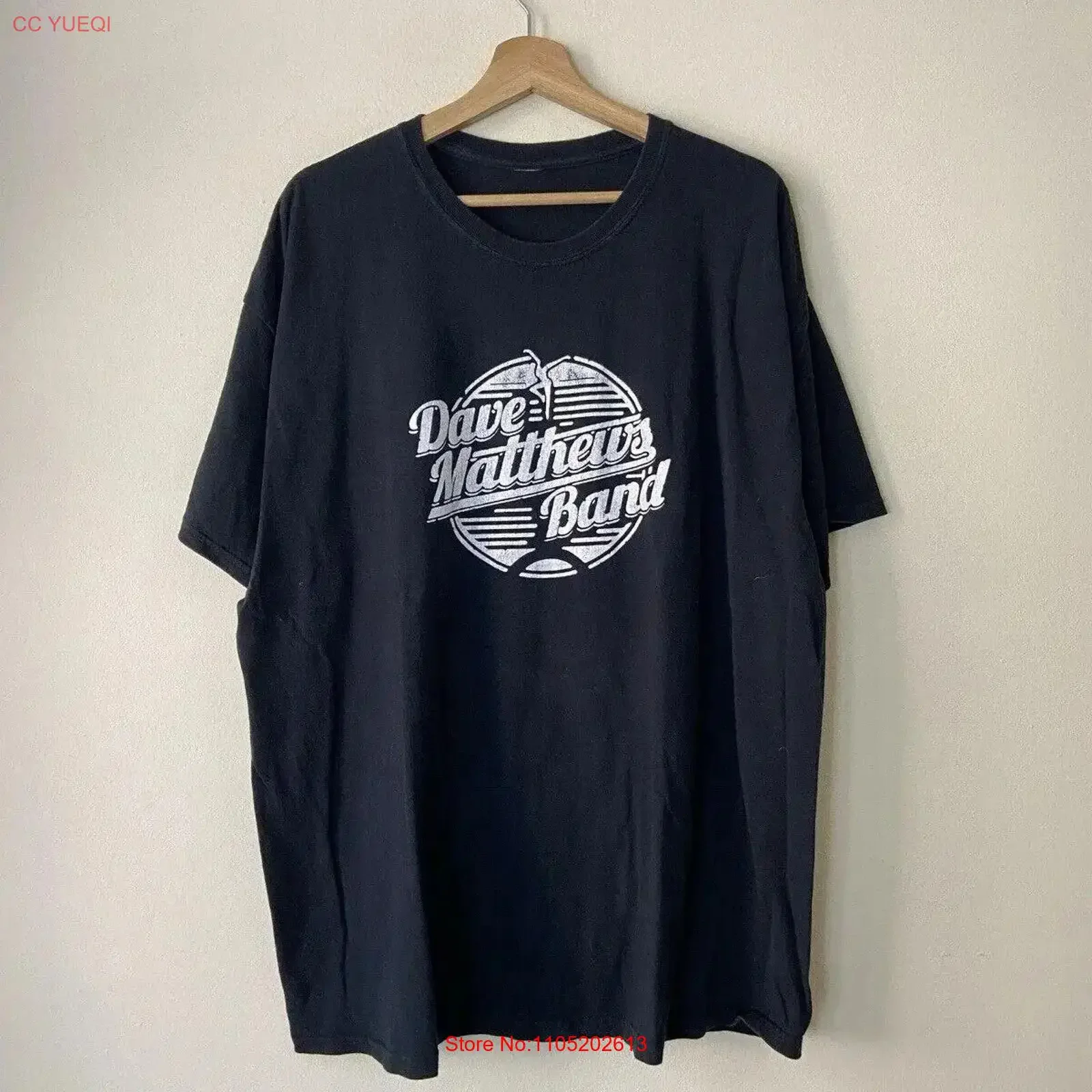 تي شيرت كلاسيكي y2k Dave Matthew's Band Rock Music أسود مقاس XL XXL عتيق مغسول أنيق ممتد مريح قليلاً #1
