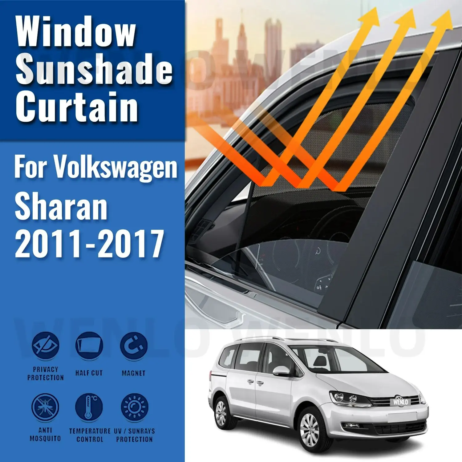 

For Volkswagen VW Sharan 2011-2015 2016 2017 Car Sunshade Shield Front Rear Windshield Curtain Side Baby Window Sun Shade Visor