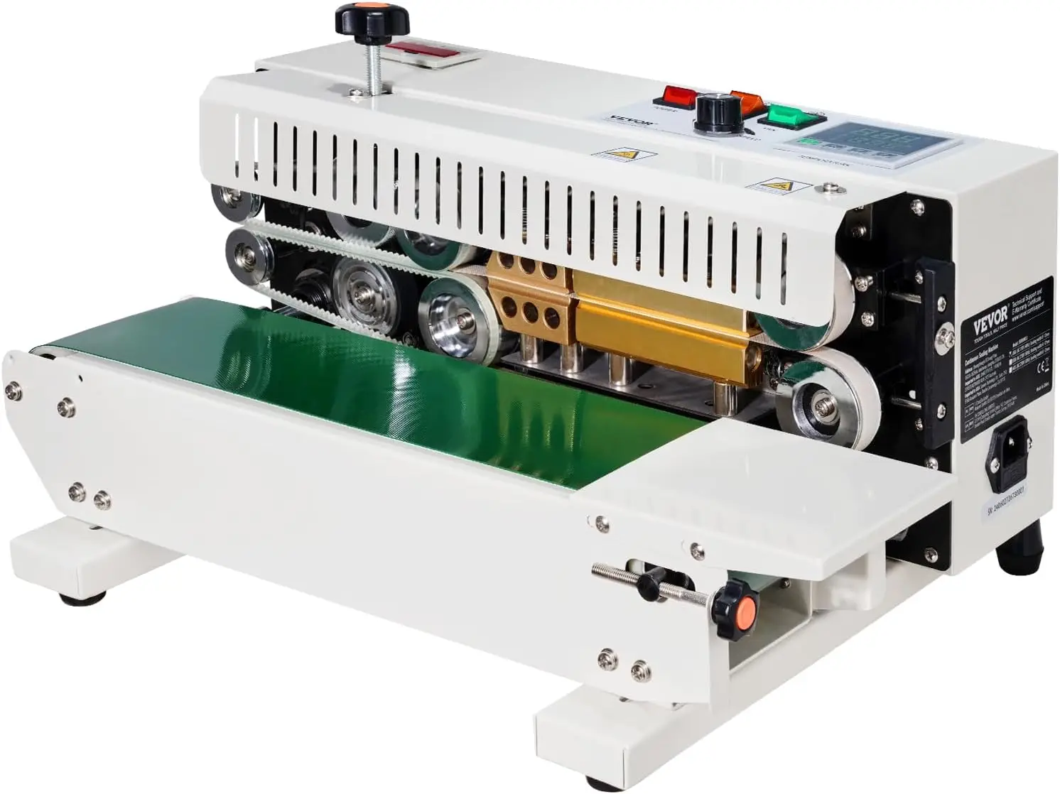 

Continuous Bag Band Sealing Machine with Digital Temperature Control Horizontal Bag Sealer for 0.02-0.08 mm Plastic Bags