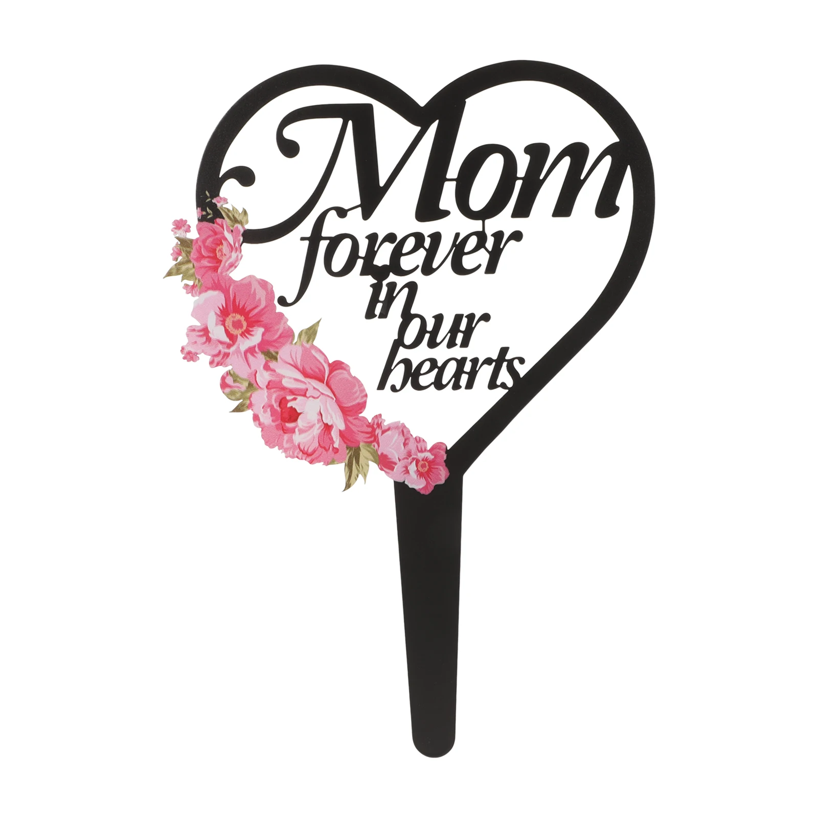

Heart Shaped Commemorative Plaque Durable Metal Memorial Stake Garden Decor Grave Markers Cemetery Decorations Yard Ornament