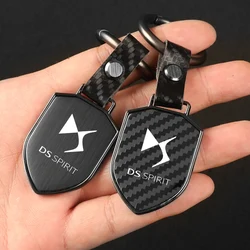 New carbon fiber gloss black Shield Car KeyChain Fashion Business Gift For Citroen DS SPIRIT DS3 DS4 DS4S DS5 5LS DS6 DS7 DS Car