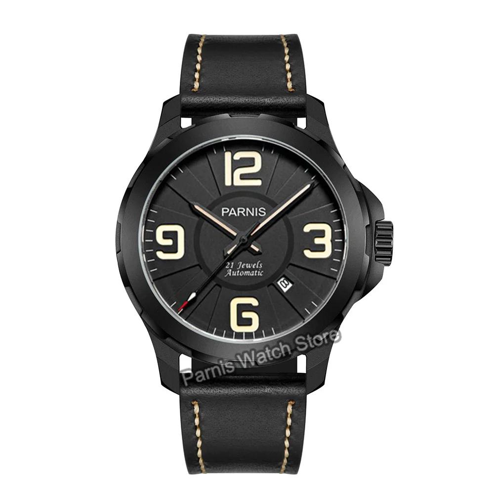 Parnis Miyota-Reloj de 44mm para hombre, cronógrafo con cristal de zafiro, movimiento automático, resistente al agua hasta 10ATM, marcador luminoso