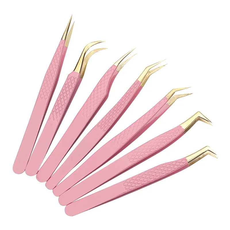 Eyelash Extension Tweezers High Quality Anti-Static Stainless Steel Tweezers Set Stainless Steel superhard Tweezers