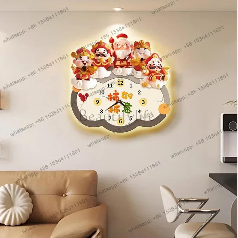 PG Chinese Style Creative Wall Watch Xenomorph Design Aesthetic Modern Interior Clock Wall Interior Art Mural Horloge Home Decor