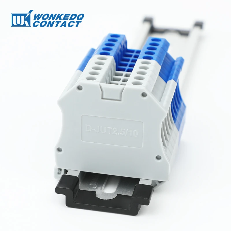10 Stück UTTB 2,5-Schraube Doppelklemmenblock DIN-Schienen-Stecker UT 2-stufiger 2,5 mm2 Innensechskant 12 AWG Kupfer verzinnt UTTB2.5 – Detail 1
