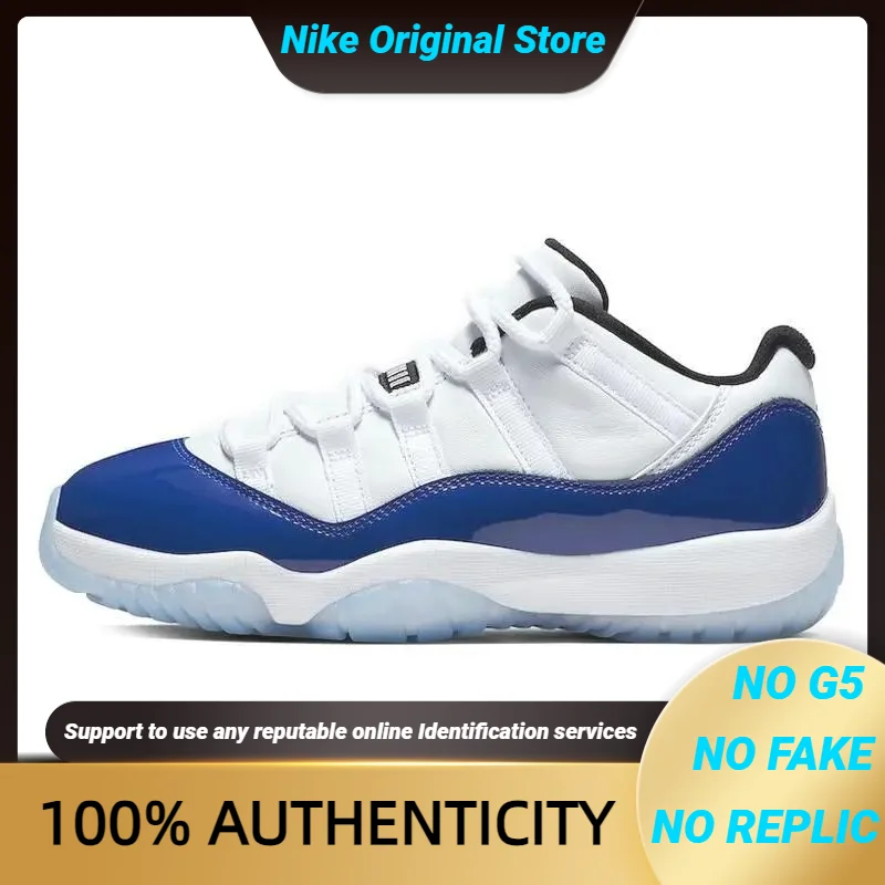 Nike Jordan 11 Retro Low White Concord Damen-Sneaker Schuhe AH7860-100