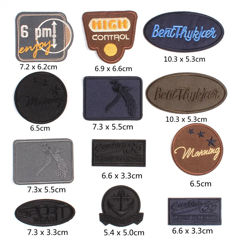 12pcs Clothes Badge Set DIY Embroidered Clothing Patches Iron On Jackets Jeans Hats Appliqued Stickers Sew On Denim Appliques