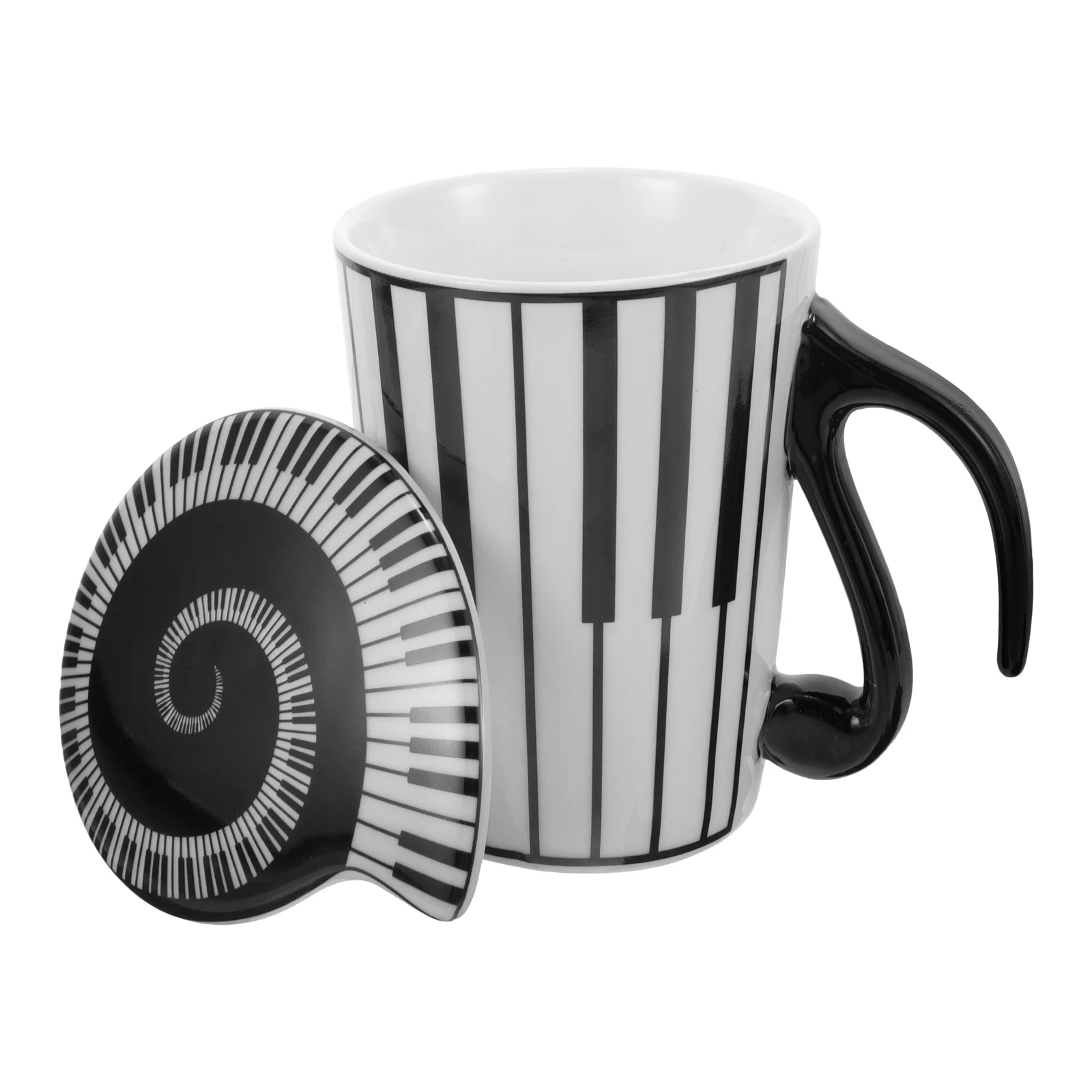 

Ceramic Household Piano Mug Decorative Cartoon Animal Design for Office Home Breakfast Use Piano Key Mug