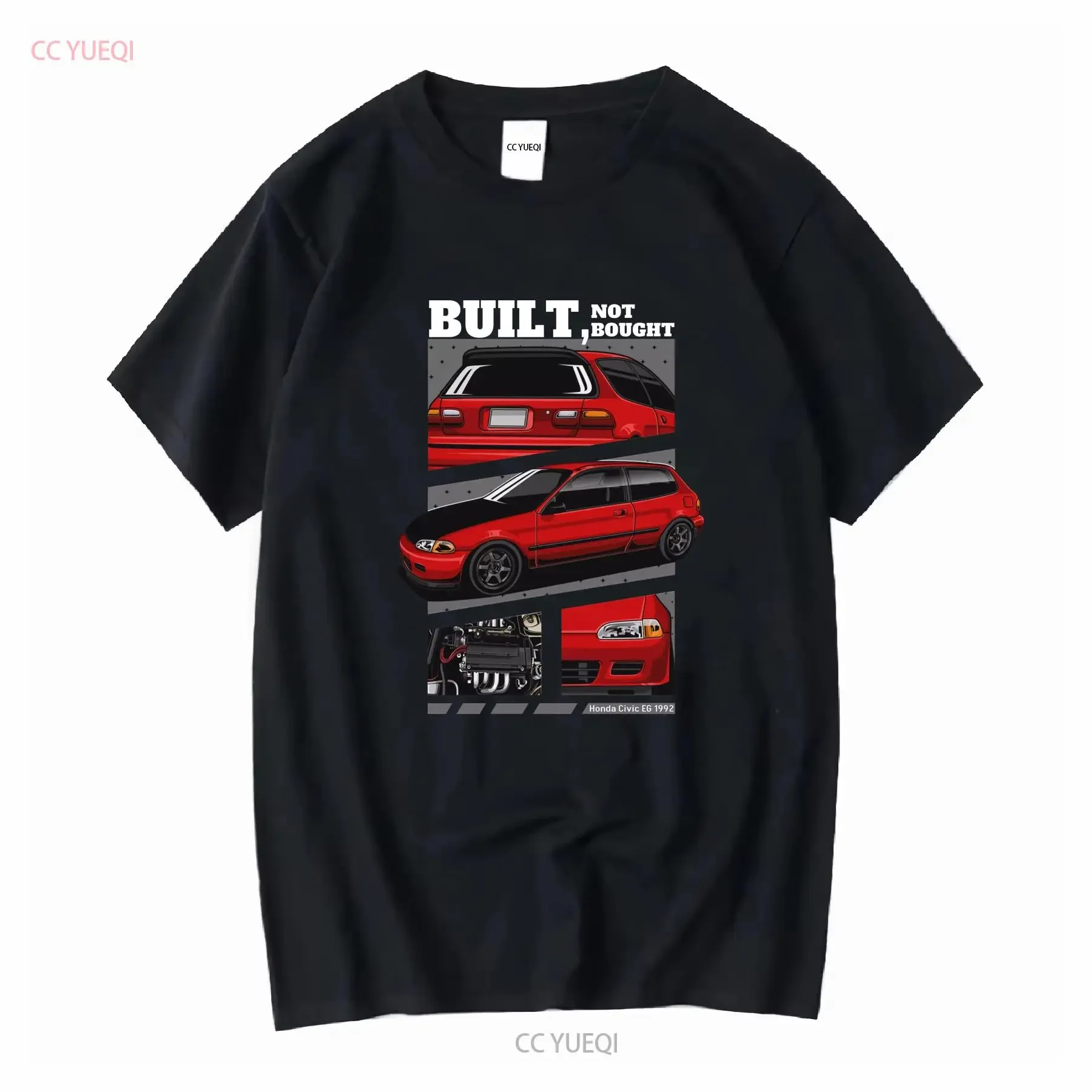 Civic EG 1992 T shirt Built not Bought 100 cotton quality For Boyfriend long or short sleeves vintage Washed Unisex Casual