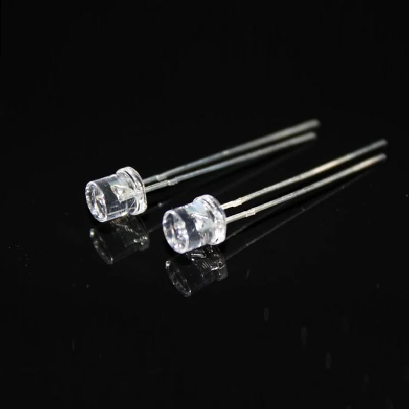 100pcs 3mm 5mm White Warm Blue Green Yellow Red UV Pink Flat top DIP LED Diodes Super Bright Wide Angle LED Light