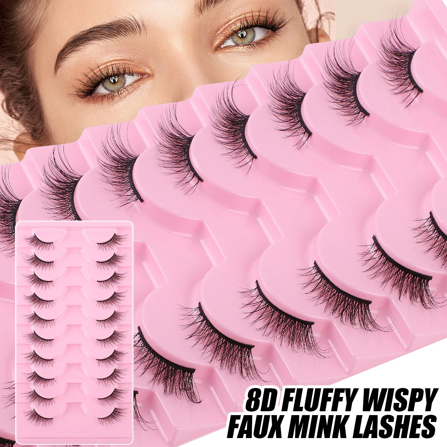 Wholesale Of 10 Pairs Of Semi Eye False Eyelashes For Simulating Natural Daily Makeup Look