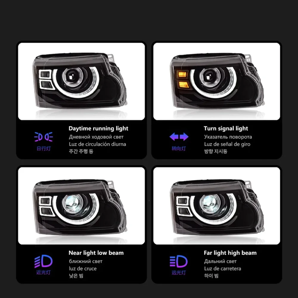 Head Lamps For Land Rover Discovery 4 2010-2017 Upgrade to NEW Defender Style Headlights Automobile LED Tail Lamp Assembly
