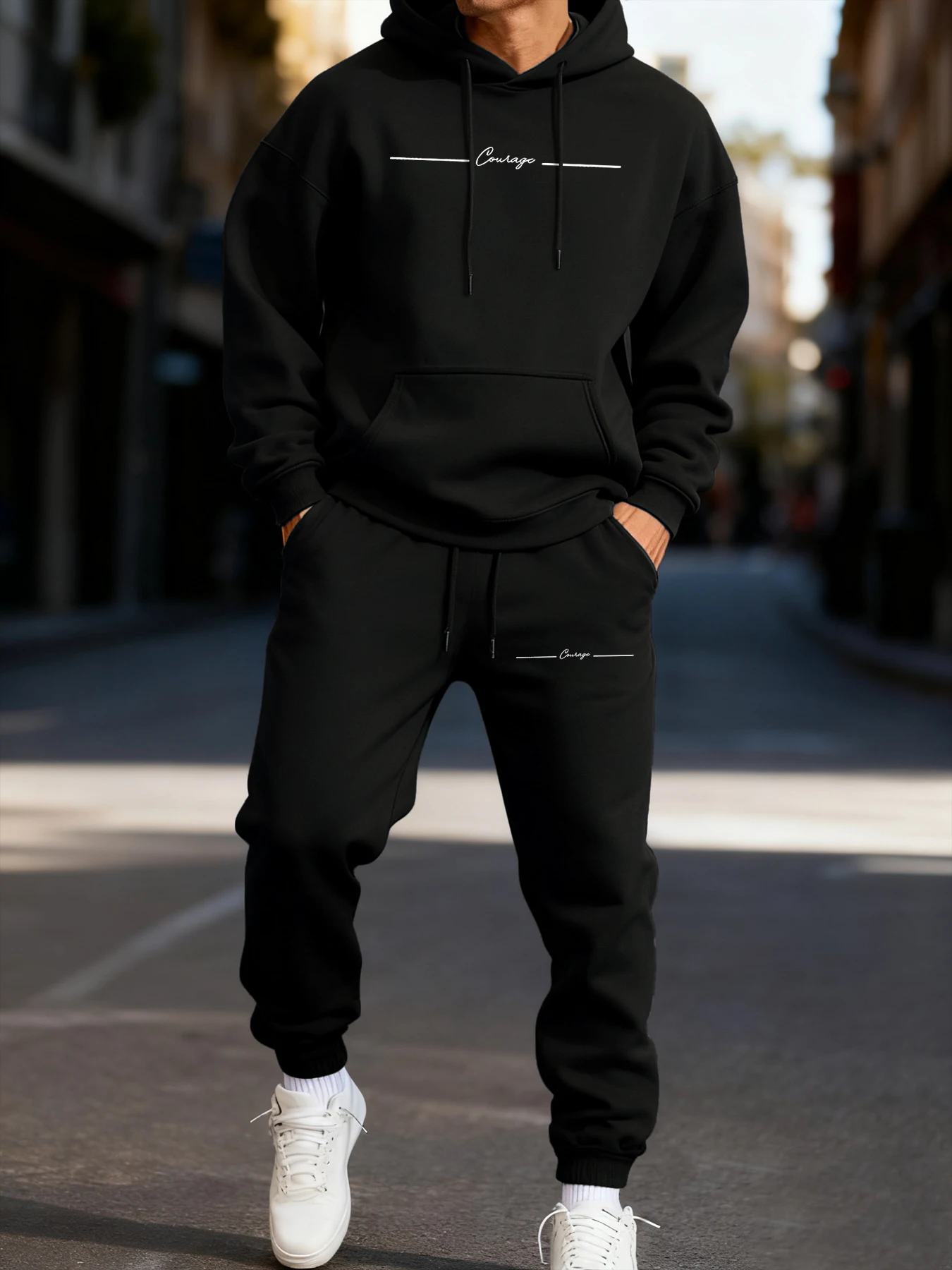 Streetwear Hoodie - Set Felpa con Cappuccio da Uomo