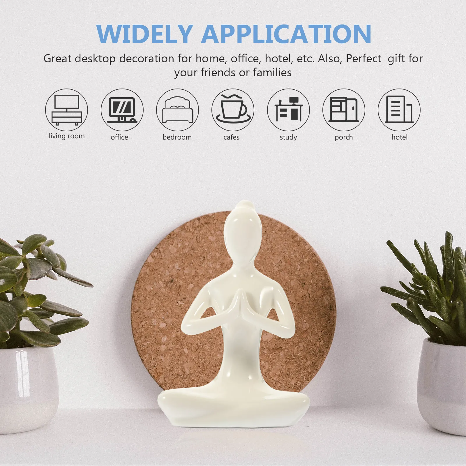 

1 Piece Ceramic Ornament Abstract Yoga Design Desktop Decor for Home Office Shelf Countertop Craft Artistic Living Room