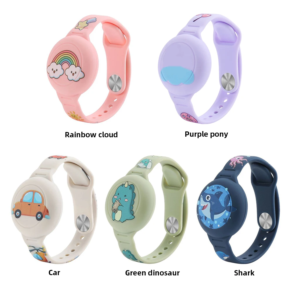 Cartoon-Armband, wasserdicht, Kinder-Uhrenarmband, Silikon, leicht, GPS-Tracker-Halter für Apple Airtag