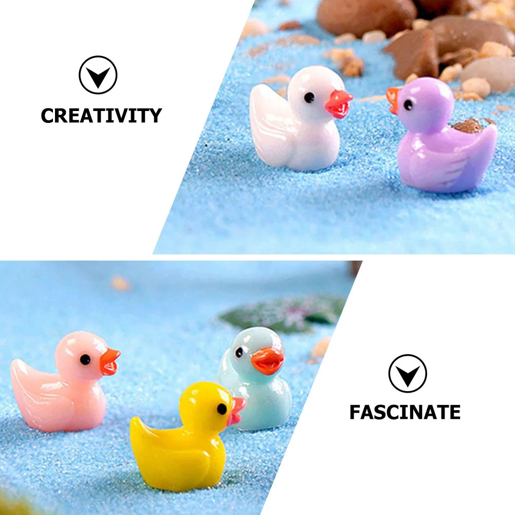 

40pcs Resin Duck Miniature Resin Ornament Craft For Garden Bonsai Display Educational Ornament Micro Landscape Props