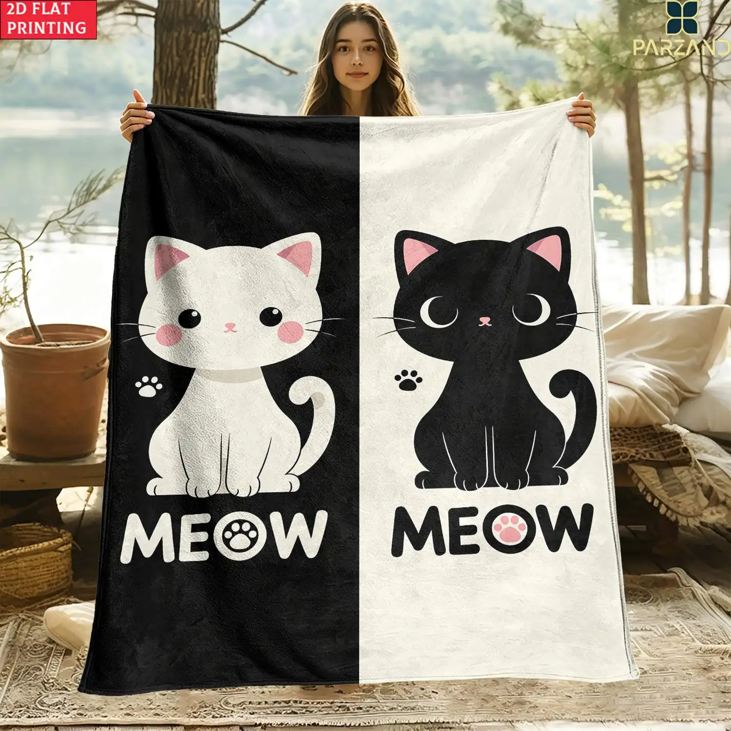 Ultra Soft Cat Lover Couple Throw Blanket Fleece Plush Couch Decor Gift Pet Cat Theme Kitten Cozy Xmas Home Sofa Bedding