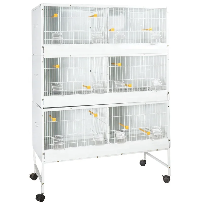 High-quality White Mini Fancy Love Bird Breeding Cage Fronts Glass Small Wire Cages Flight Extra Large Bird Cage