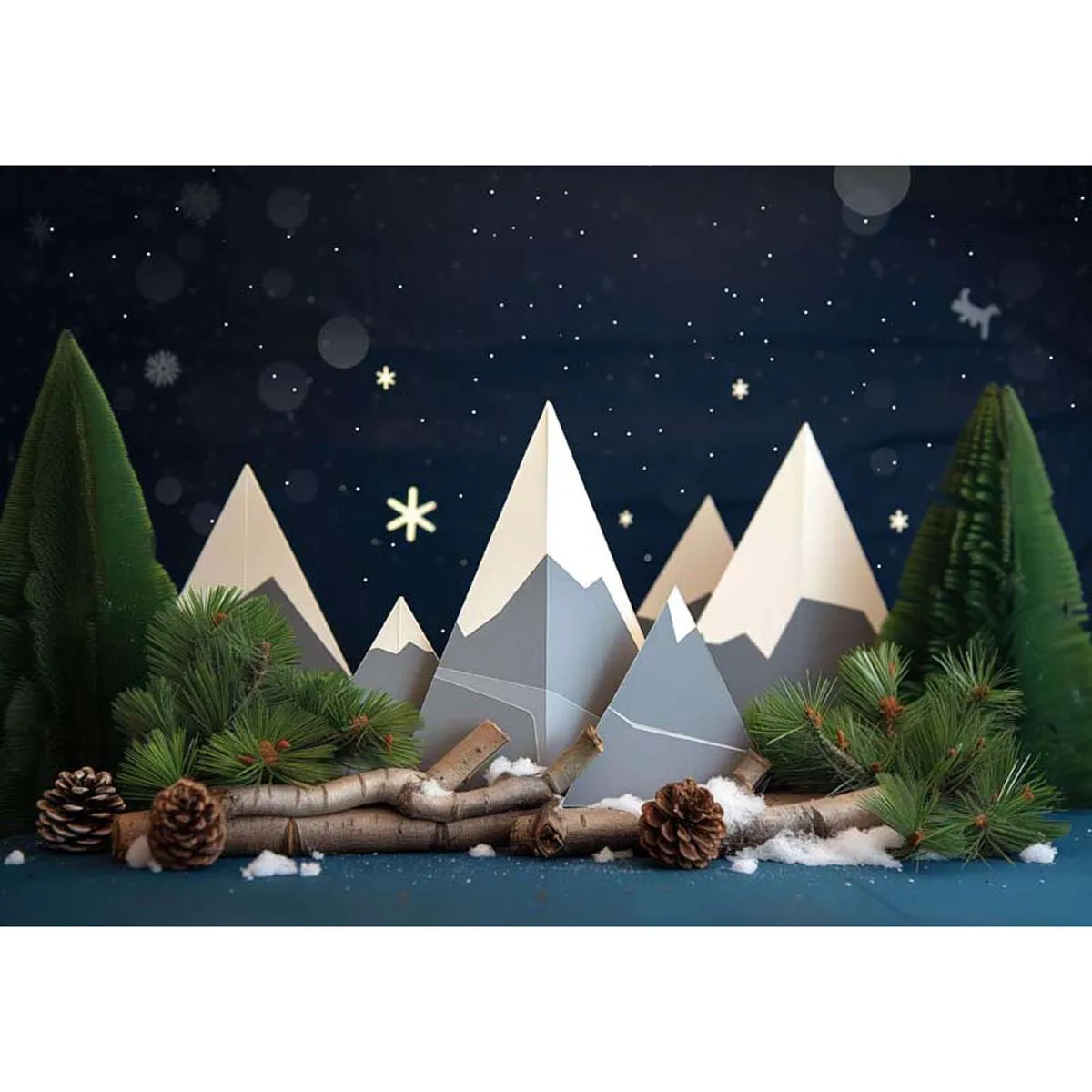 

Allenjoy Night Forest Camping Backdrop