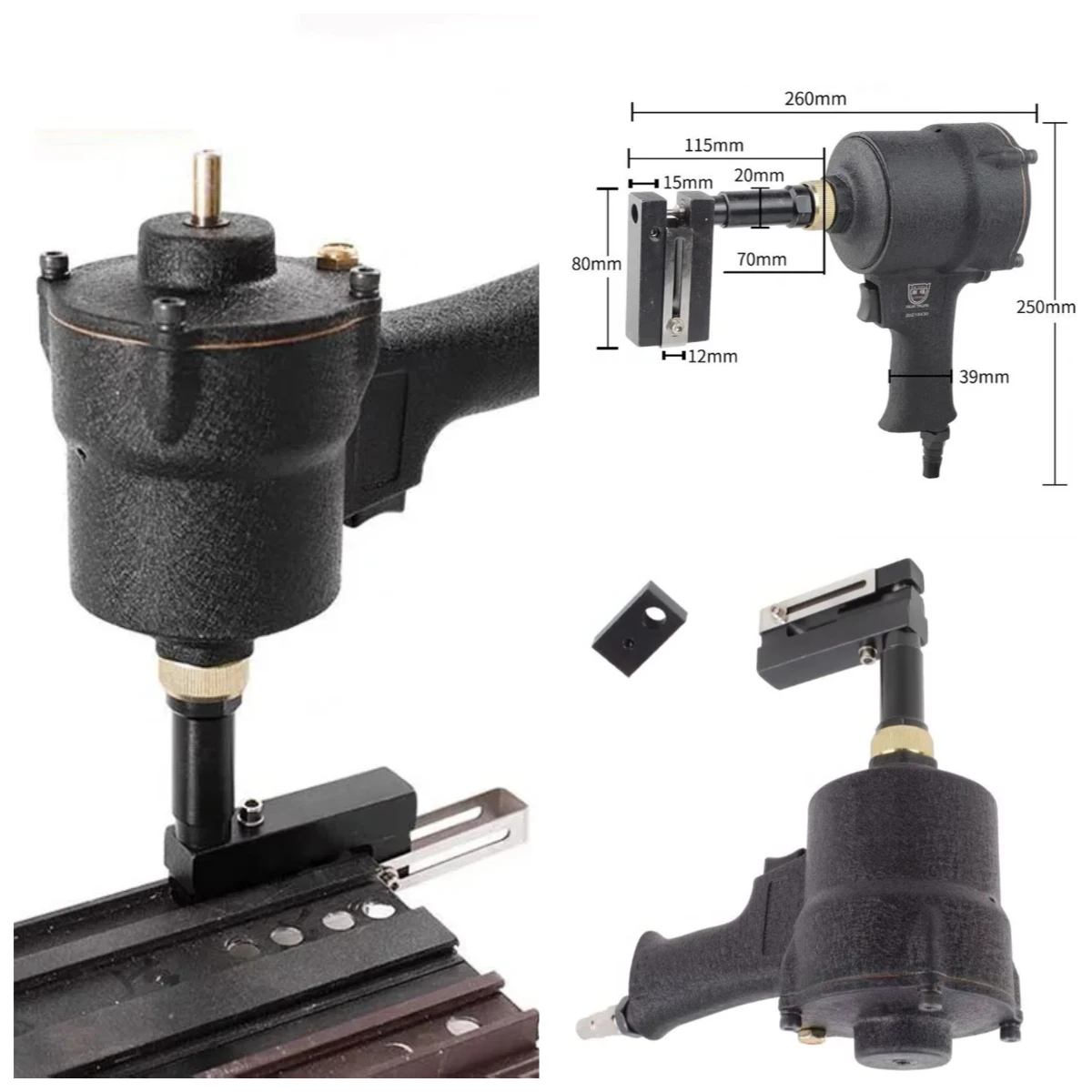 Advertising Letter Fabrication Punch Tool, 8KGF Pneumatic Round Hole Punch for Stainless Steel Metal Plate