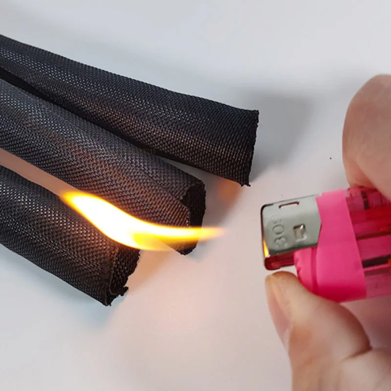 Black/orange/white Self closing wire sleeve flame-retardant cable protection Sock Tube automotive wire harness - view 3