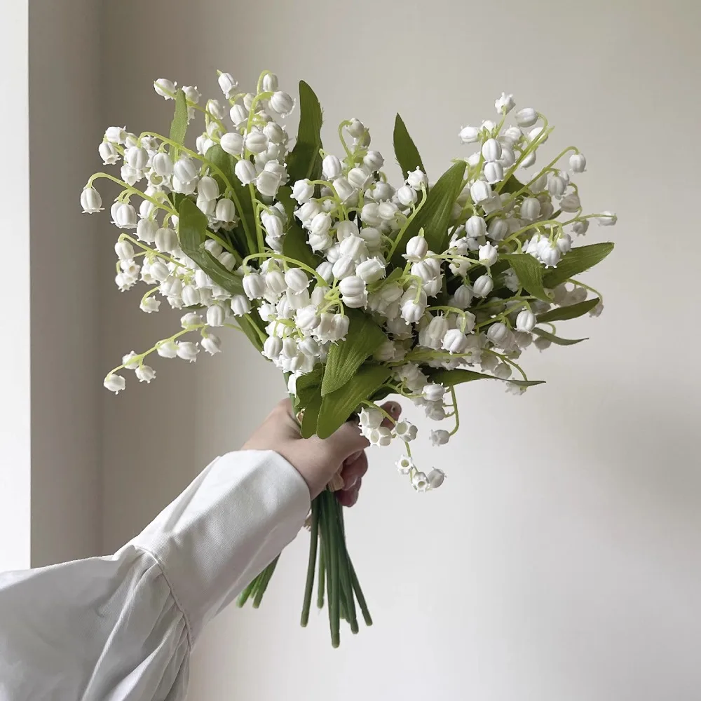 Ramo de Flores Artificiales de Lirio de los Valles Fresco, Decoración para Habitación, Decoración del Hogar, Ramo de Muguet, Regalos para Mujeres