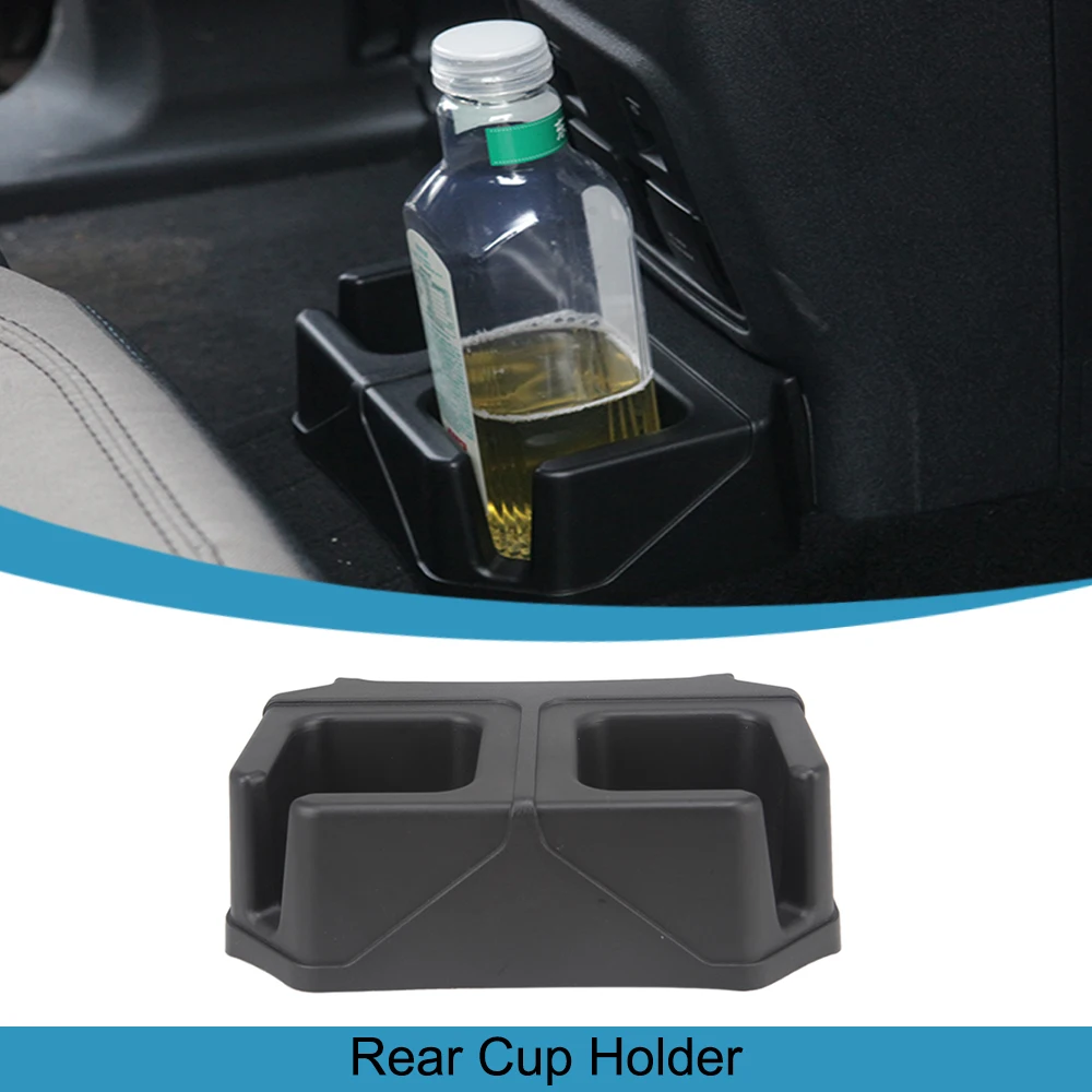 Car Rear Water Cup Holder Drink Bracket Storage Box for Ford Bronco 2021 2022 2023 2/4 Doors Auto Interior Accessories Black ABS