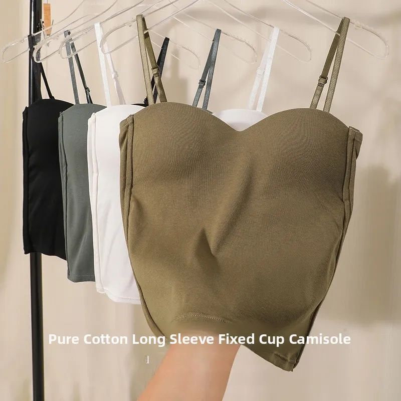 순면 원피스 라텍스 브라탑 여성용 컬러 슬리밍 아름다운 베이스 레이어 탑 나일론 원단