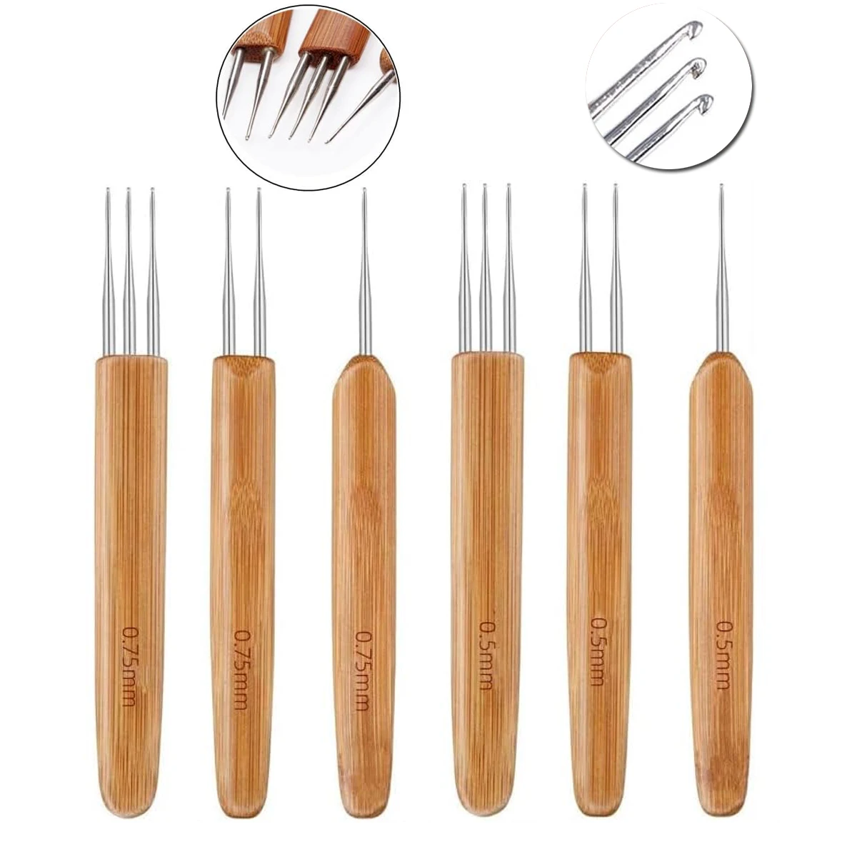 

1Pieces 0.75MM Needle Size Crochet Hooks Set Hair Braiding Tools Dreadlocks hair Crocheting Needles