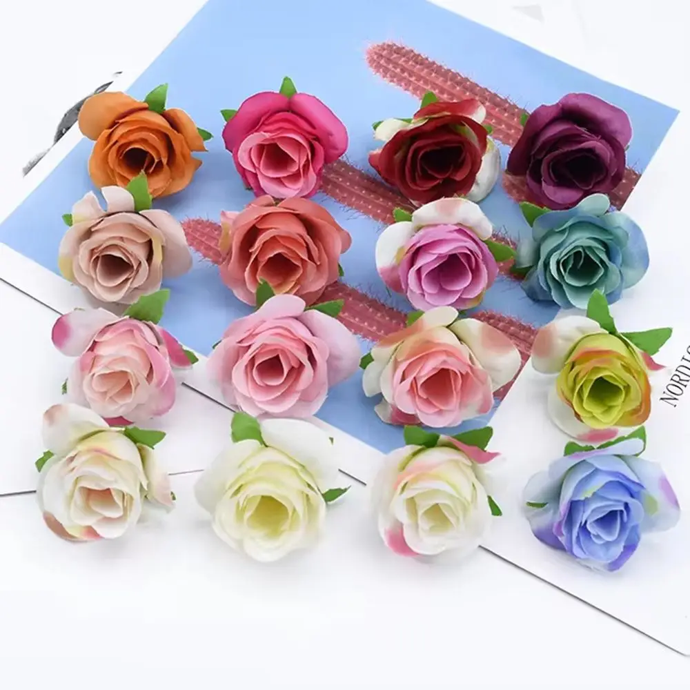 10/20pcs Artificial flower Silk Rose Bud Hotsale Home festival Decor Christmas wreath Diy gift candy box Wedding Outdoor Garden