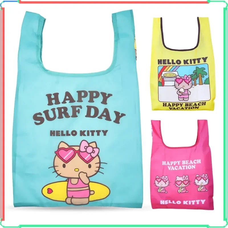 

2026 New Hawaii Kt Cat Collapsible Handbag Hello Kitty Bag Student Shoulder Bag Bento Bag Shopping Bag Girl Gifts Hot Selling