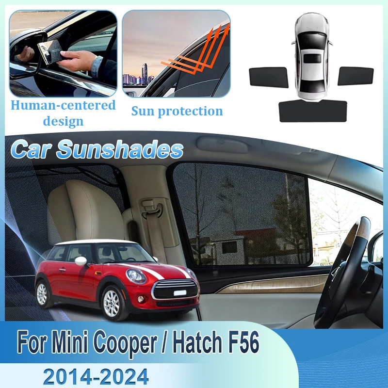 

Accessories For Mini Hatch F56 Cooper 2014~2022 2023 2024 Magnetic Car Sunshade Shield Windshield Curtain Side Window Sun Shade