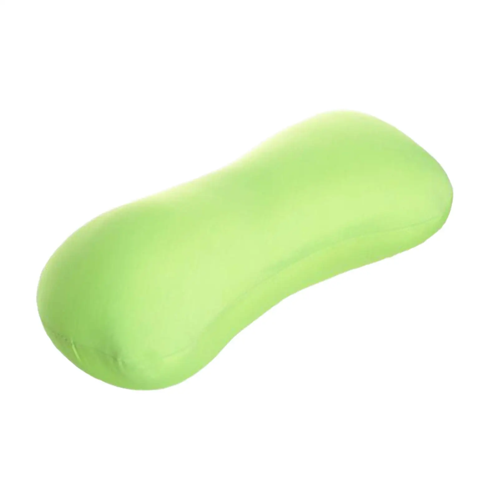 Portable Small Pillow Green Cylinder Microbead Foam Support Cushion for Adults Home Sofa Plane
