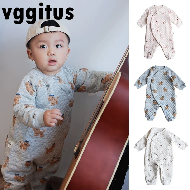 

Новинка 2025 года, зимний комбинезон для новорожденных, толстый комбинезон с принтом животных, цельный комбинезон с длинными рукавами для младенцев для мальчиков и девочек B4282