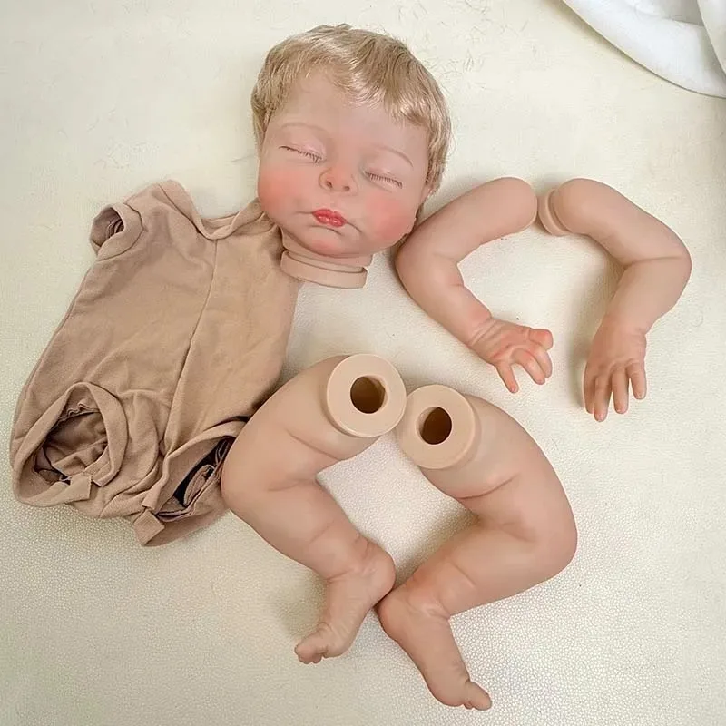 19 Inch Sleeping Reborn Doll Kits Christopher Unassembled Already Painted DIY Doll Parts with Body Cloth