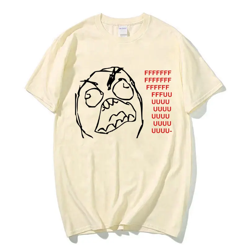 Rage Guy Funny Meme Tshirt Male Fashion Brand T-shirt Men Women Casual Oversized Pure Cotton Tees Unsiex Vintage Short Sleeve