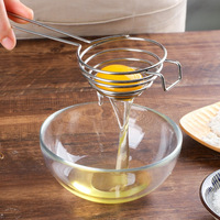 Egg Separator Long Handled Eggs Yolk Filter Stainless Steel Egg White Yolk Sifting Filter Eggs Divider Kitchen Tool Baker Tool