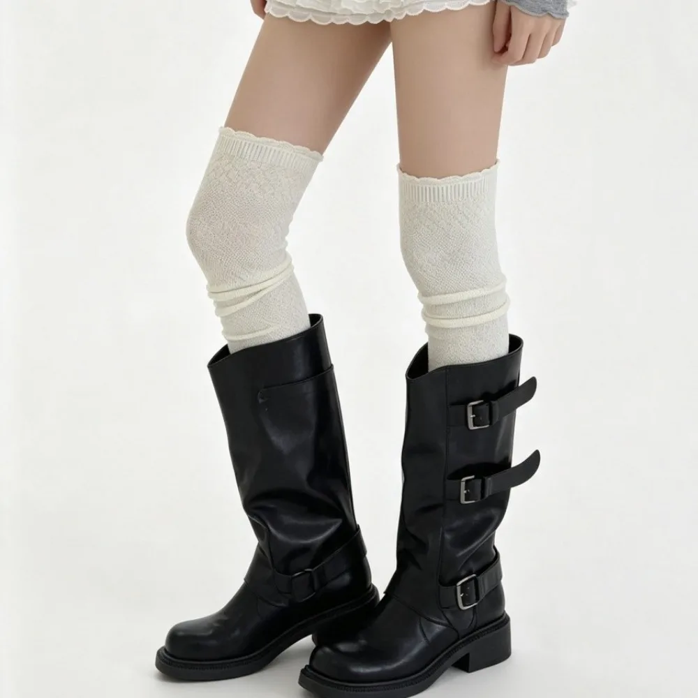 Fall Winter Diamond Pattern Over-the-Knee Socks Women Thigh High Stockings with Textured Design Slimming Versatile Long Socks