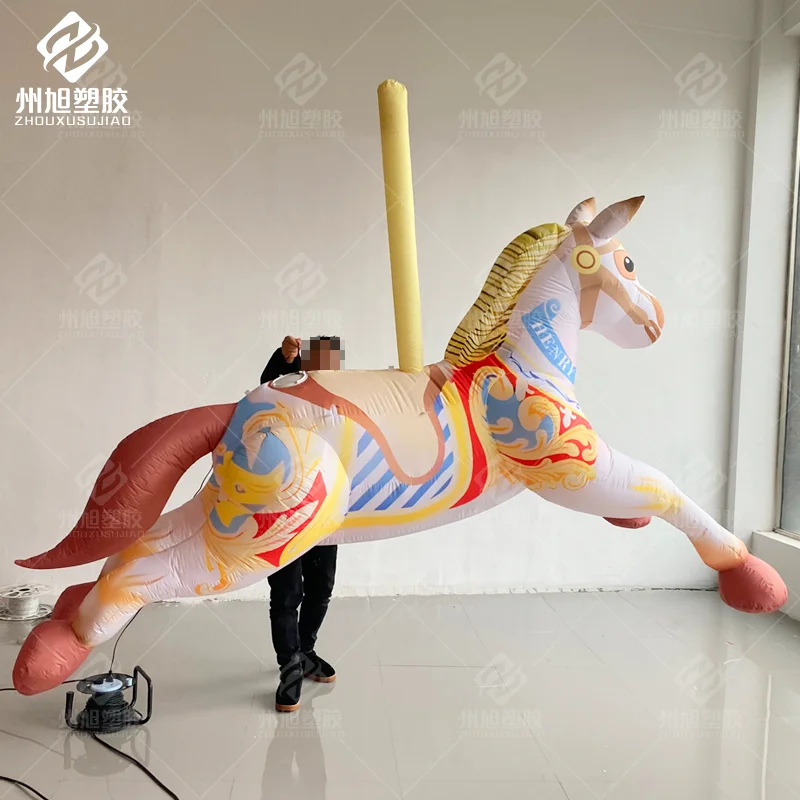 Inflatable Cartoon Colored Dreamy Hanging Horse Prop Decorative Prop for Circus, Amusement Park and Magic Troupe Performances