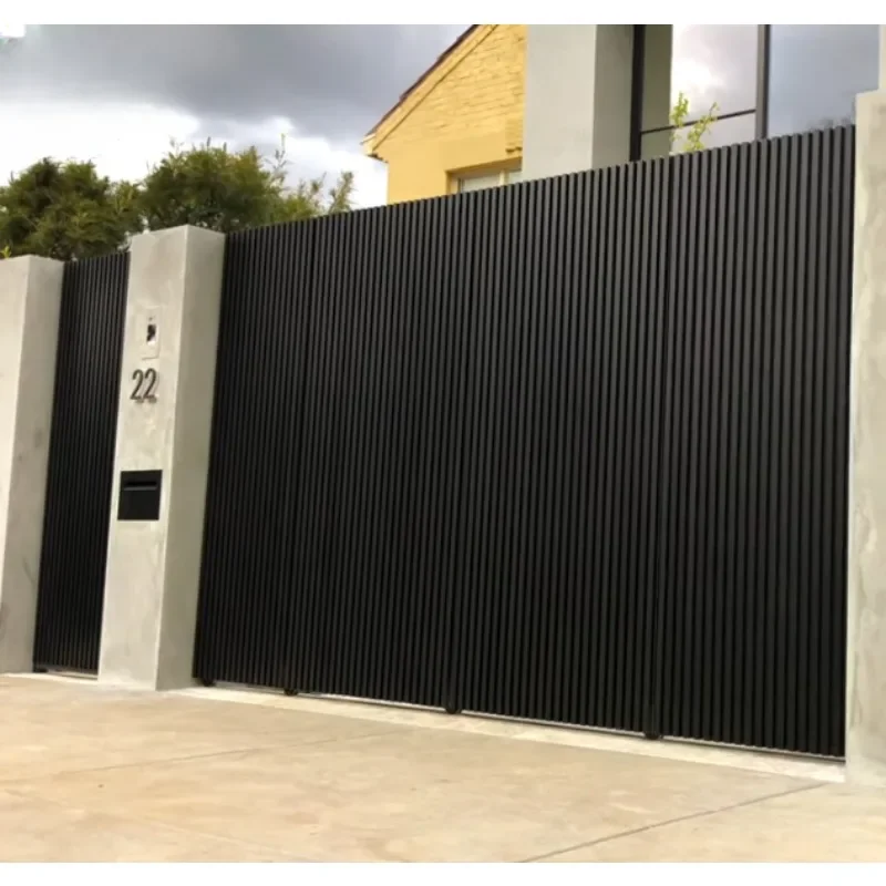 Electric Garden Palisade Fence Gate Automatic Sliding Security Driveway Gate Aluminum Turning Sliding Gate