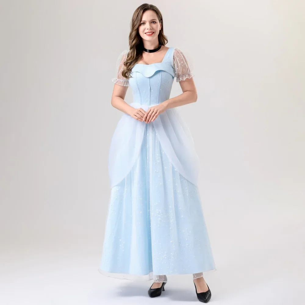 

Women Fairy Tales Sexy Goddess Princess Cosplay Long Dress Court Princess Cinderella Costume Hen Party Halloween Fancy Dresses