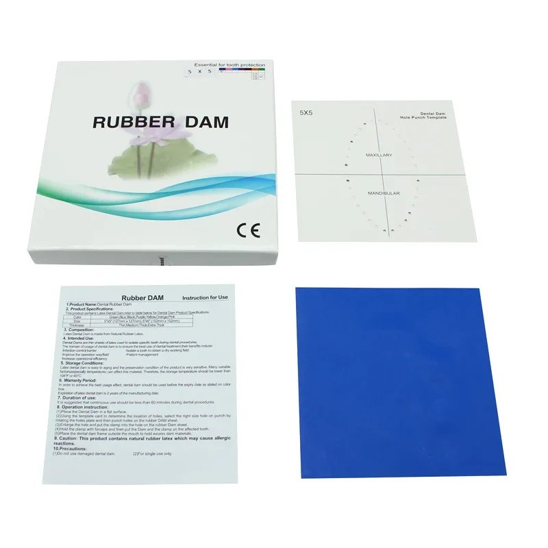 3boxes 0.22mm Dental Dam Natural Rubber Latex Dam Nnti-allergy 52pcs 5x5 / 36pcs 6x6  Oral Care Materials