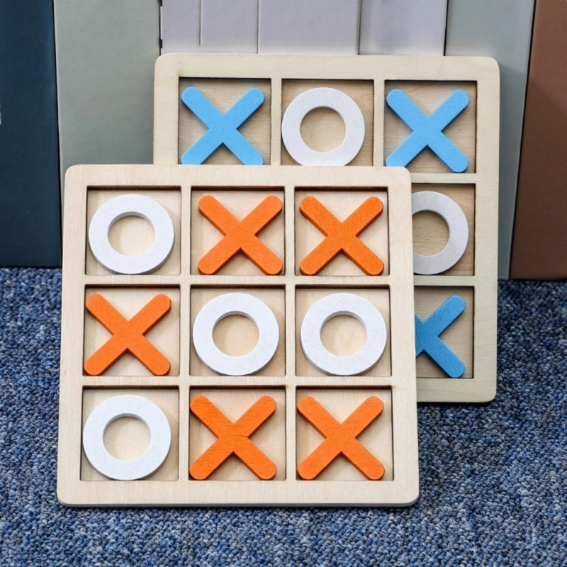 Board Game Toy Leisure Parent-Child Interaction Game Noughts And Crosses Game Wooden Board Puzzle Game Educational Toy