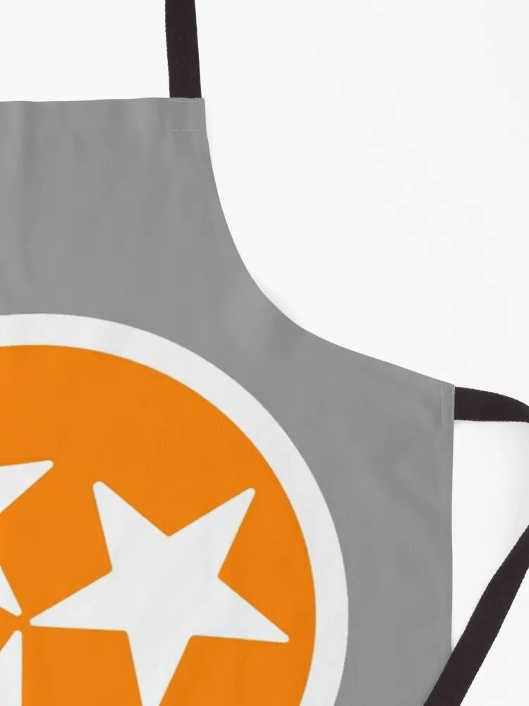 Orange & White Tri-Star Apron Long apron kitchen accessories Kitchen accesories