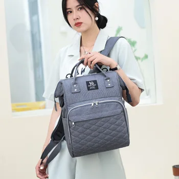 Multi-Functional Mummy ไหล่กระเป๋าแฟชั่นแม่พอร์ต USB กระเป๋าขนาดใหญ่ความจุกระเป๋าเป้สะพายหลังรถเข็นเด็กแขวนกระเป๋า